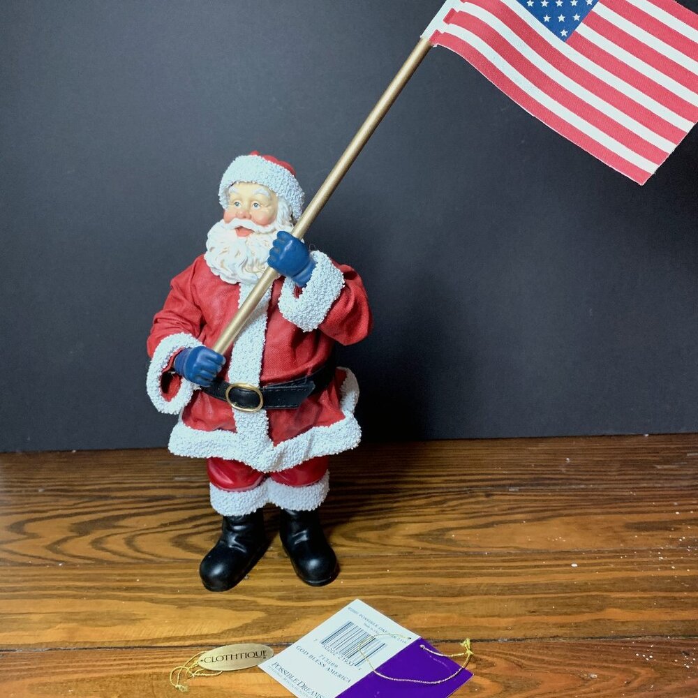 Clothtique Possible Dreams "God Bless America" Santa